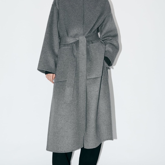 DOUBLE-FACED WOOL BLEND COAT GREY SIZE M-L REF. 7522/258 - Picture 5 of 10